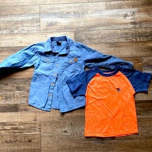 ❤️ 3/$20 jean button down tee shirt bundle boys 4t American hawk